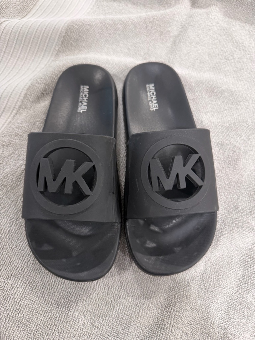 Michael Kors Black Logo Rubber Slide Sandals